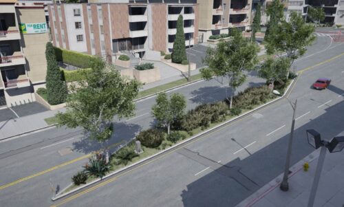 Road Vegetation around Map