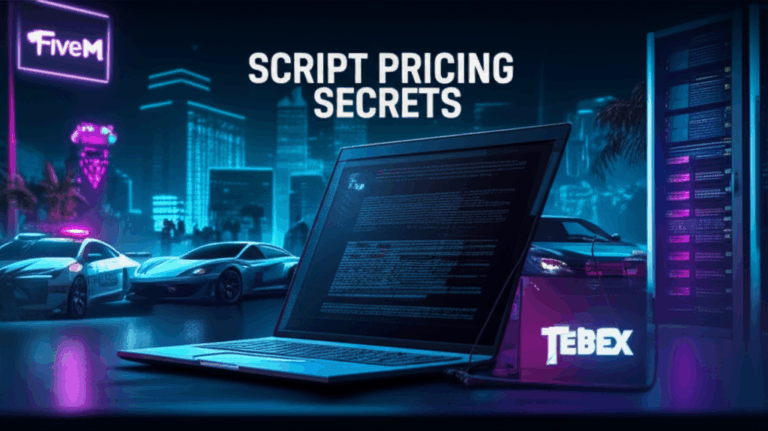 FiveM script pricing guide with car visuals.